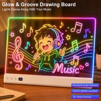 Tableau d'écriture LED en acrylique effaçable à sec, panneau lumineux pour notes, veilleuse de bureau à intensité réglable