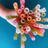 Outil de bar de cuisine écologique, paille à boisson froide comestible jetable, paille à boisson en riz