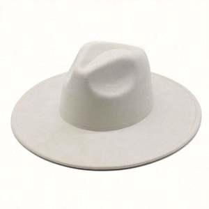 Sombrero Fedora de Fieltro de Lana de 9.5 CM de Ancho para Hombre y Mujer, Sombrero Jazz de Ala Ancha de Gamuza Barato al por Mayor - Product Image 4