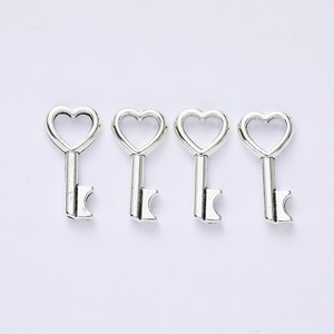 Ciondolo a Forma di Chiave con Cuore Aperto in Lega di Zinco per Braccialetti dell'Amicizia di San Valentino - Product Image 4