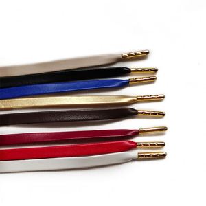 7 mm Wide Flat Leather <b>Shoe</b> Laces Casual Stylish 80-160cm PU Leather Polyester 8 Colors Flat Fashion Shoelaces Sneakers Pair - Product Image 1