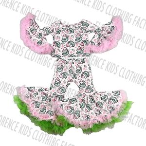 DH OEM personalizzabile soffice abito con fondo a campana per bambine natale alla moda set di <span class=keywords><strong>abbigliamento</strong></span> Babbo Natale nuovo modello di cartone animato - Product Image 4