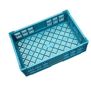Lớn Lưới Vận Chuyển Nhựa Có Thể Gập Lại Hộp Đóng Mở Crate Với Nắp Nông Nghiệp Và Trái Cây Doanh Thu Vận Chuyển Folding Crate - Product Image 2