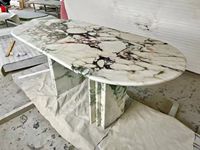 Table basse moderne en marbre naturel avec garantie d'un an