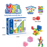 Jouets éducatifs Montessori - Ensemble de 100 briques numériques à construire, blocs de construction DIY, puzzles pour la maternelle, cubes d'empilage mathématiques pour enfants