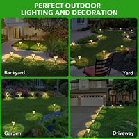 Lampe solaire LED d'extérieur en forme de champignon pour jardin et pelouse, à allumage automatique, batterie remplaçable, résistante à l'eau, lumière du jour 6000K, pour une éclairage paysager nocturne durable