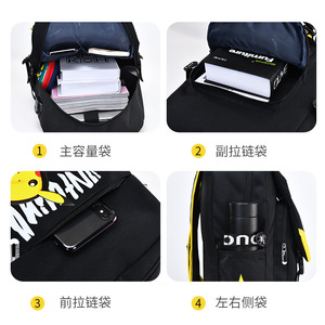 ZMBABY <b>Student</b> <b>Backpack</b> 18 In Lightweight Casual School Bag For Boys Primary Secondary Education Printing Design - Product Image 3