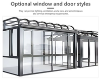 Invernadero de Lujo para las Cuatro Estaciones, Estructura de Aleación de Aluminio, Vidrio Laminado Templado, Anti-UV, Ahorro de Energía, para Jardín, con Certificación CE
