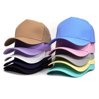 Casquette de course unisexe personnalisable avec logo brodé à la main, imperméable, réglable, perforée au laser, pour le golf et le sport