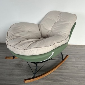Fauteuil à bascule de luxe Penguin, fauteuil inclinable paresseux, chaise escargot individuelle pour salon, balcon, chambre à coucher, détente, blanc coquille d'œuf - Product Image 5
