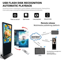 Kiosco de pantalla táctil PCAP infrarrojo independiente para interiores de 43 55 pulgadas, señalización Digital y pantallas con opción de cámara de reconocimiento facial