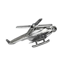 Breloque hélicoptère à rotor rotatif 3D en alliage de zinc argenté antique, pendentif aviation pour porte-clés de pilote, souvenir