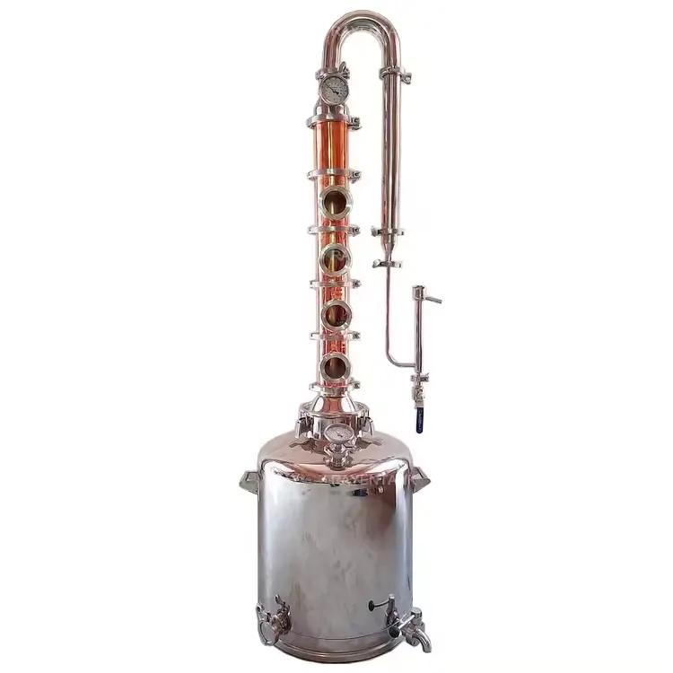 Caldeira de cobre 100L para destilaria de uísque, peça de mini equipamento de destilação doméstica, destilador de álcool