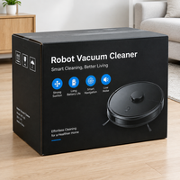 Boîte de colisage pour aspirateur robot en carton ondulé laminé en papier d'art résistant, avec logo personnalisé, pour l'e-commerce