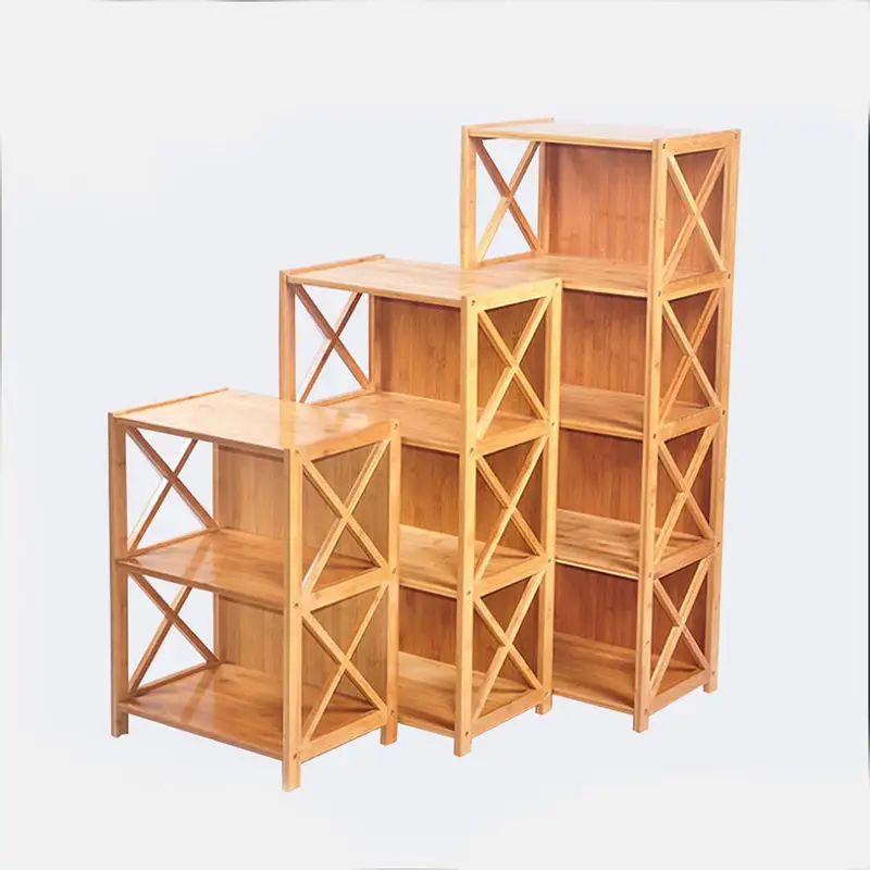 Preco de fabrica estante de livros de madeira bambu 드 2 4 camadas