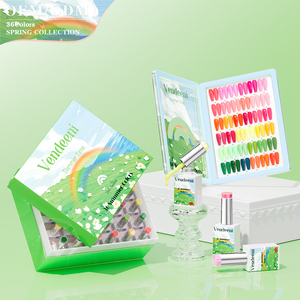 Vendeeni Summer <span class=keywords><strong>Neon</strong></span> Gel Nail Polish Set Box con Unique Color Book TPO Hema OEM Private Label Free 36color Summer Gel Polish - Product Image 1