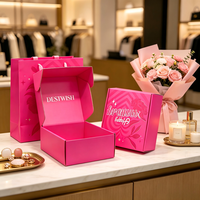 Boîte cadeau rose avec logo personnalisé en estampe dorée, boîtes cadeau en papier recyclables pour cadeaux, emballage cadeau pour vêtements