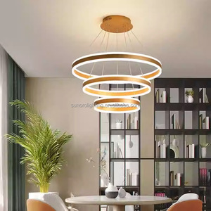 Di lusso in alluminio Lampara <span class=keywords><strong>sospensione</strong></span> fai da te Updown luminoso 220W telecomando LED luce <span class=keywords><strong>a</strong></span> <span class=keywords><strong>sospensione</strong></span> <span class=keywords><strong>3</strong></span> cerchio lampadari per soggiorno sala da pranzo - Product Image 4