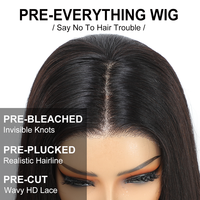 Peluca de Cabello Humano Brasileño Remy con Frente de Encaje sin Pegamento, Estilo Bob, 4X6 HD para Encaje, 180% de Densidad, Corta y Lisa, al por Mayor