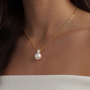 Minimalist Single CZ <b>Shell</b> Pearl Pendant Necklace Gold Color Copper Jewelry Elegant Large Round Pearl <b>Choker</b> for Women Gift - Product Image 3