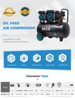 Compresseur d'air sans huile silencieux 1100W 50L 2 pôles 2800 tr/min – Vente directe usine