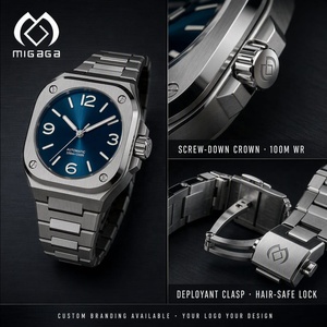 <span class=keywords><strong>Reloj</strong></span> Mecánico Automático Cuadrado Personalizado con Correa de Acero Inoxidable 316L, Resistente al Agua 100M, Esfera Luminosa - Product Image 3