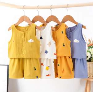 Cool Summer 2 PCS Cotton Set New <b>Baby</b> <b>Comfortable</b> Thin Short Sleeved Children's Clothing Mixed Colors Ages 0-12 CN/GUA Stock - Product Image 2