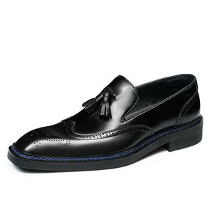 Zapatos Oxford Casuales de Negocios para Hombre, con Punta Cuadrada, Transpirables e Impermeables, en Color Negro, para Vestir Formal - Product Image 3