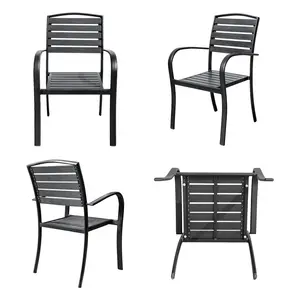 Plastic Wood Outdoor Garden Chair Dinning Chair Stackable Chair To Save Your Space