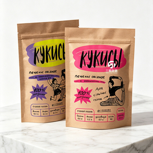 Bolsas de Papel Kraft para Envasado de Alimentos |   Bolsas con Cierre Hermético a Prueba de Humedad para Snacks, Galletas y Proteína en Polvo - Product Image 1