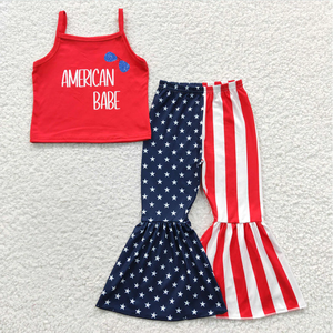 Children Sibling Baby Girls 4th Of July Bell Pants Outfits <b>Clothes</b> Sets - Product Image 6