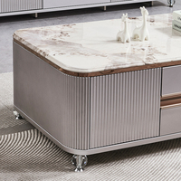 Table basse de salon moderne et luxueuse en bois Meubles de maison Grand meuble de rangement en marbre et ardoise Meuble TV et ensemble de tables basses