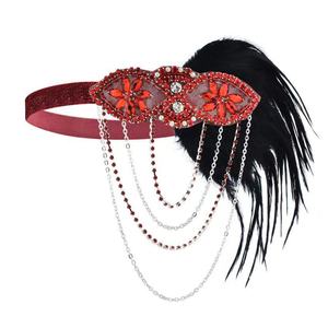 ที่คาดผมขนนกขนนก1920s Gatsby ประดับพลอยเทียมสายรัดศีรษะแนววินเทจ - Product Image 2
