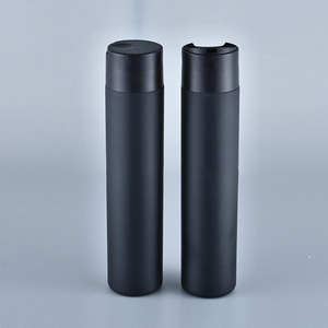 Matte Black Plastic <strong>Squeeze</strong> Shampoo <strong>Bottle</strong> 200ml/250ml/300ml Empty Cylinder with Disc Top Cap for Skin Care Serum and Lotion - Product Image 1