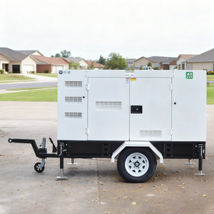 גנרטור דיזל נייד מסוג קרוואן פתוח 30kva-50kva 25-50kw עם גלגלים, גגון ומערכת ATS - Product Image 2