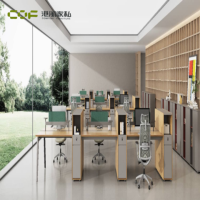 Estación de Trabajo Ergonómica Moderna de 6 Plazas con Fácil Montaje, Cajones de Almacenamiento para Uso Comercial