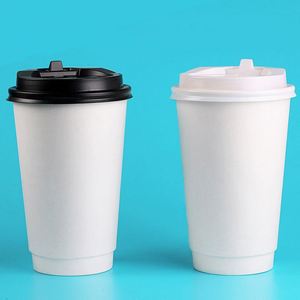 Vaso de Papel Desechable de Lujo para Té de Burbujas Caliente, Diseño Personalizado, Vaso de Papel Doble para Café para Llevar - Product Image 5