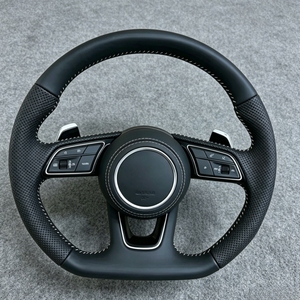Volant sport en cuir avec palettes de changement de vitesse et boutons de commande pour <span class=keywords><strong>Audi</strong></span> <span class=keywords><strong>A3</strong></span> A4 B9 B9.5 S3 S4 A5 S5 RS3 RS4 A6 A7 A8 Q3 Q5 Q7 R8 - Product Image 3