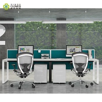 Muebles de oficina simples Mesa de trabajo moderna Escritorio de oficina de metal para dos