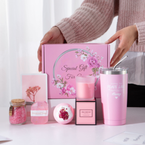 Ensemble de salle de bain pour femmes avec boîte-<span class=keywords><strong>cadeau</strong></span> au parfum de rose et Self Care Essentials Idéal - Product Image 6