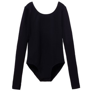 Justaucorps de ballet à manches longues pour filles, en tissu extensible doux, col rond, tenue d'entraînement de gymnastique - Product Image 5