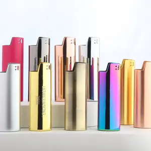 DEBANG Lighter Case Wholesale Small MOQ Red Bronze Brush Metal Lighter Holder Lighter Sleeve