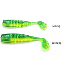 Leurre souple en métal et PVC 5g/8g 9cm/10cm avec hameçon crank à queue en T pour la pêche au bar et au brasier en eau moyenne - Utilisation en rivière/lac
