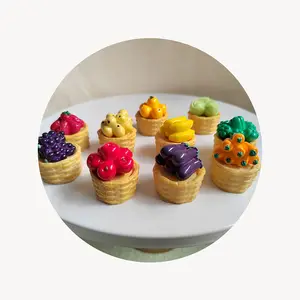 100 cái giỏ đựng rau củ trái cây mô phỏng dễ thương bằng nhựa 3D đồ trang trí chất nhờn Nhà búp bê Phụ Kiện Làm Vườn thủ công bằng nhựa
