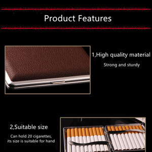 Étui à cigarettes <span class=keywords><strong>en</strong></span> <span class=keywords><strong>cuir</strong></span> PU automatique, 20 pièces, personnalisé, porte-carte avec Clip <span class=keywords><strong>en</strong></span> métal, à cigarettes, vente <span class=keywords><strong>en</strong></span> gros, collection 2020 - Product Image 5