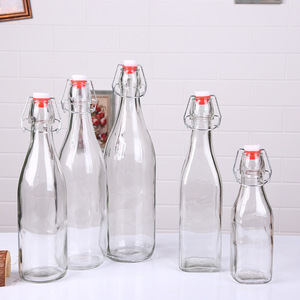 Jiuyi Venta <span class=keywords><strong>caliente</strong></span> botella <span class=keywords><strong>de</strong></span> vino <span class=keywords><strong>de</strong></span> vidrio transparente sellado <span class=keywords><strong>agua</strong></span> <span class=keywords><strong>casera</strong></span> vino jugo botella redonda cuadrada sellada botella <span class=keywords><strong>de</strong></span> vidrio vacía - Product Image 2