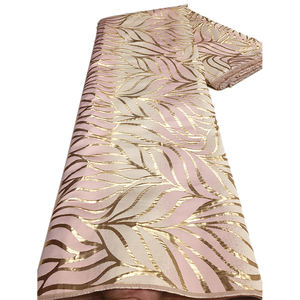 NI.AI, telas africanas de encaje de Damasco a la moda de 5 yardas para mujer, costura, vestidos de graduación, brocado, tela de encaje Jacquard nigeriano - Product Image 4