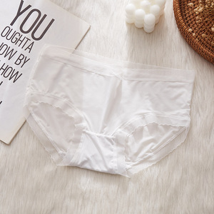 Braguitas Hipster de Algodón de Seda Helada Sin Costuras para Niñas al por Mayor, Transpirables, Antibacterianas, Cómodas para Uso Diario, Color Liso - Product Image 6