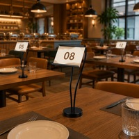 Support de table en acier inoxydable pour cartes de menu, cartes de visite et panneaux signalétiques