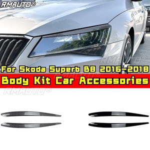 Auto <b>Head</b> Light Lamp Eyelids Eyebrow Headlight Decoration Car <b>Styling</b> Trim for Skoda Superb B8 2016-2018 Body Kit Accessories - Product Image 2